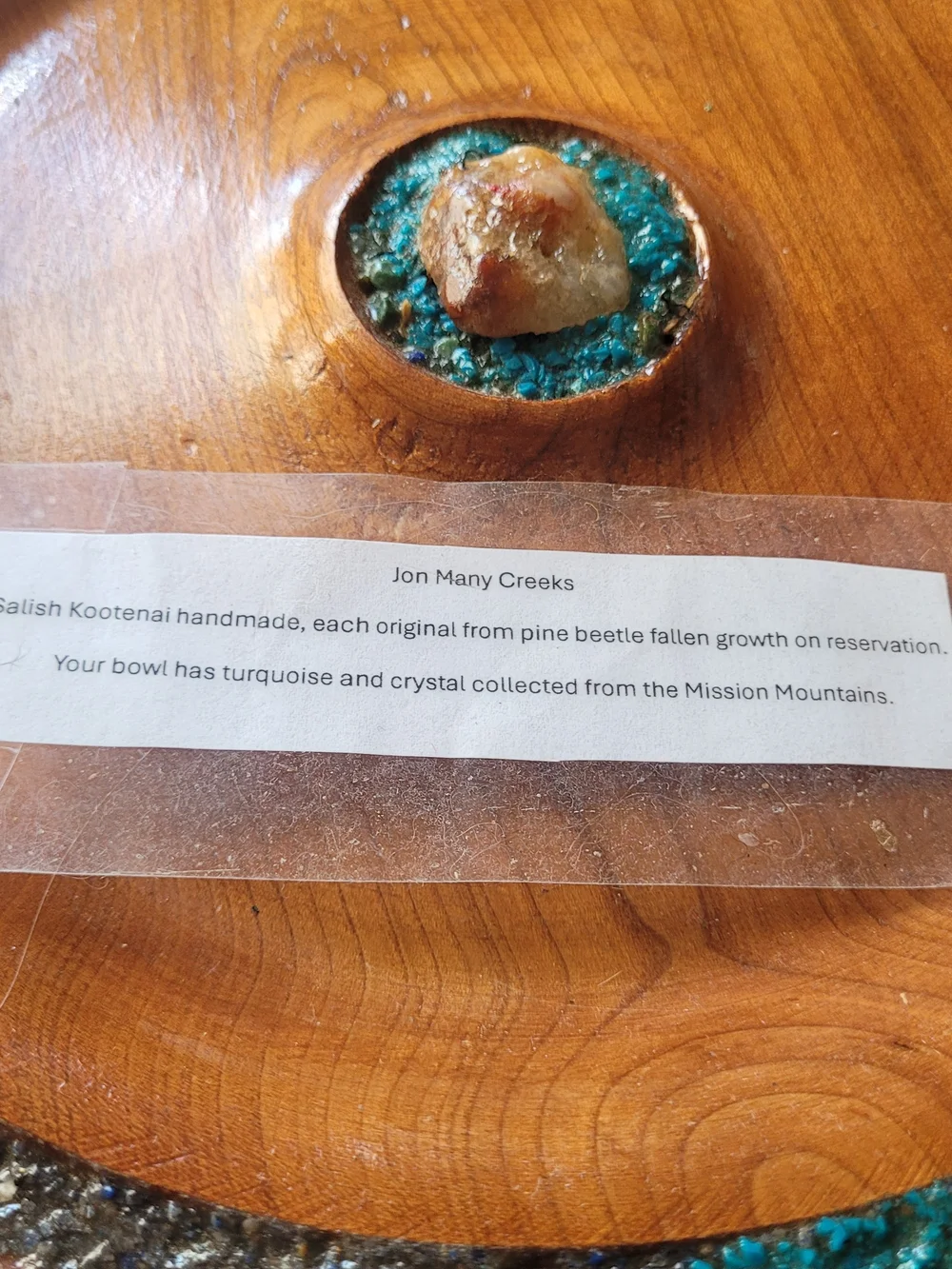 Turquoise Inlay Pine Bowl